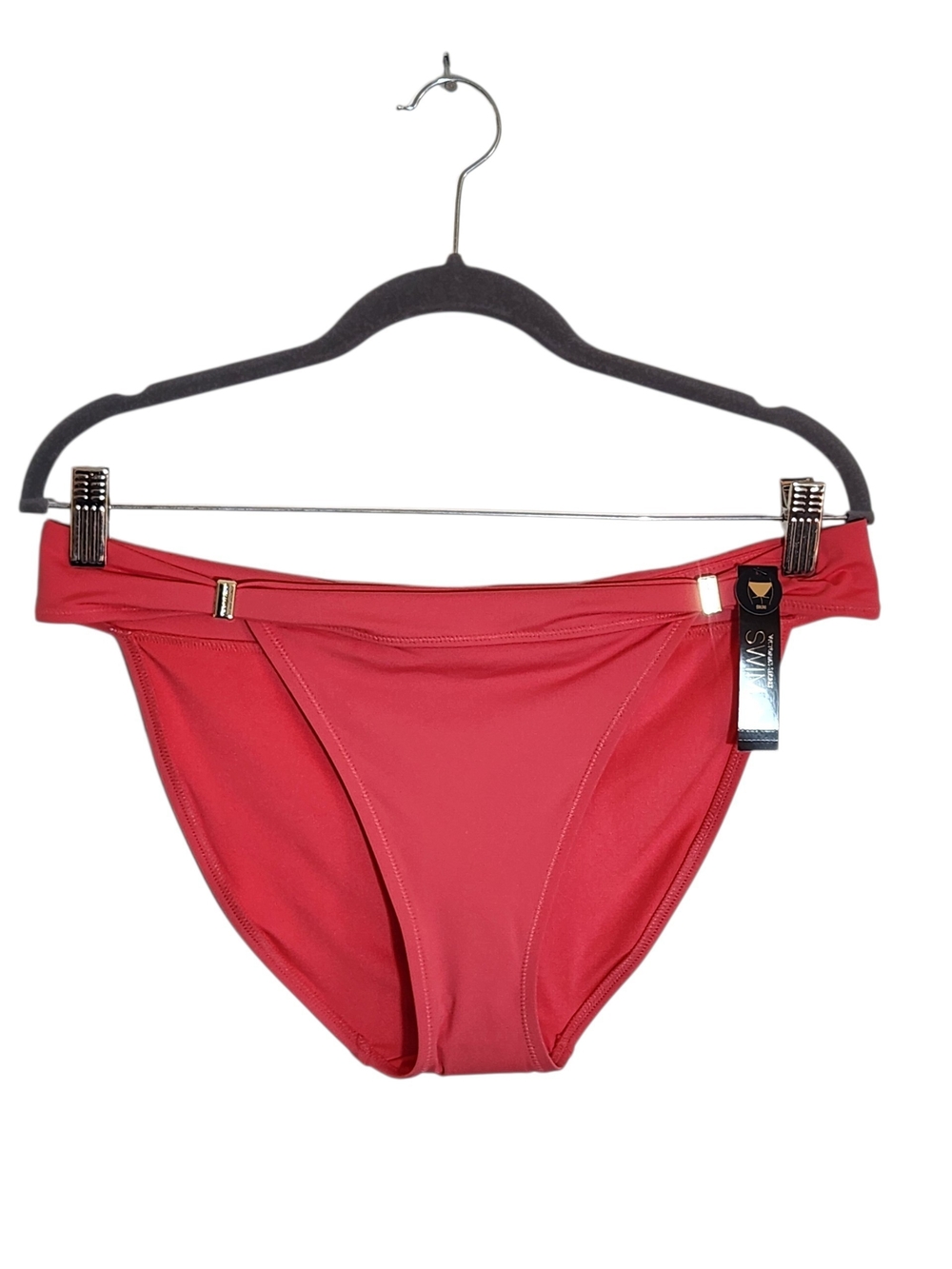 Victoria's Secret Dark Pink Bikini Bottom with Gold Tone Accents NWT Size Large